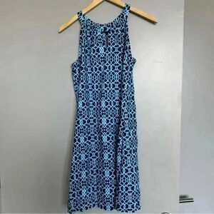 Jude Connally Lisa Blue Print Halter Dress in Blue Size Small